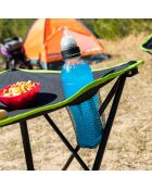 Table de camping pliable en tissu avec housse Cafolby noir/vert - 48x48x48 cm