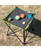 Table de camping pliable en tissu avec housse Cafolby noir/vert - 48x48x48 cm