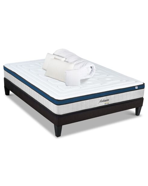 Pack prêt-à-dormir Montesquieu blanc/bleu - 140x190 cm