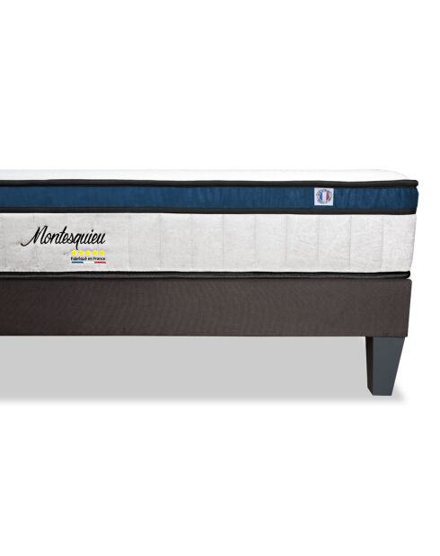 Ensemble matelas Montesquieu & sommier blanc/bleu/noir - 140x190 cm