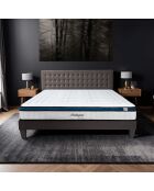 Ensemble matelas Montesquieu & sommier blanc/bleu/noir - 140x190 cm