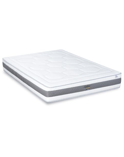 Matelas à mémoire de forme et mousse Sublime blanc/gris - 140x200 cm