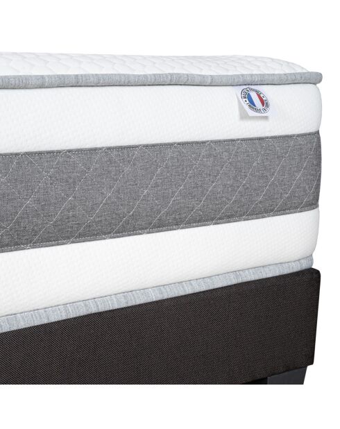 Matelas à mémoire de forme et mousse Sublime blanc/gris - 90x200 cm