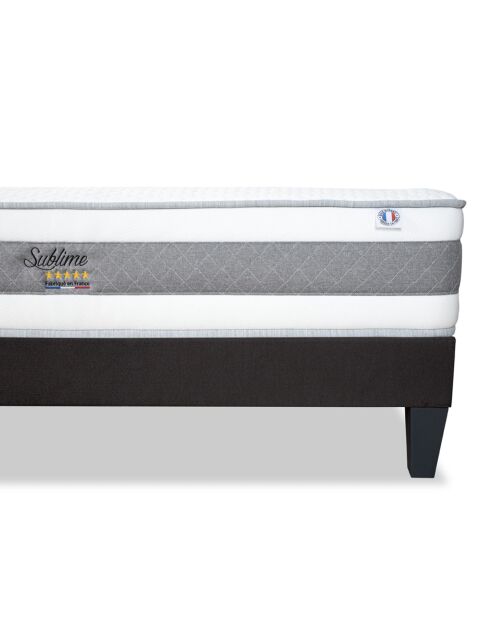 Ensemble matelas Sublime & sommier blanc/gris/noir - 90x190 cm