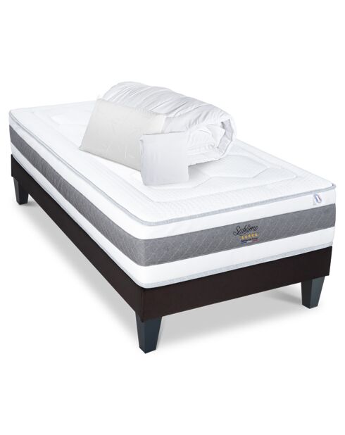 Pack prêt-à-dormir Sublime blanc/gris - 90x190 cm