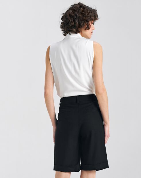 Marineblaue ecrufarbene Bluse