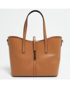 Sac à main en Cuir Cecil camel - 31x26.50x13.5 cm