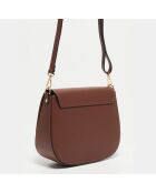 Sac bandoulière en Cuir Audrey marron - 27x22x8.5 cm