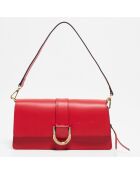 Sac porté épaule en Cuir Hazel rouge - 24.5x12.5x5 cm