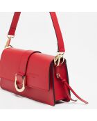 Sac porté épaule en Cuir Hazel rouge - 24.5x12.5x5 cm