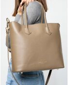 Sac à main en Cuir Mary taupe  - 29x34x12.5 cm