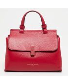 Sac bandoulière en Cuir Ciara bordeaux - 27x19x9 cm