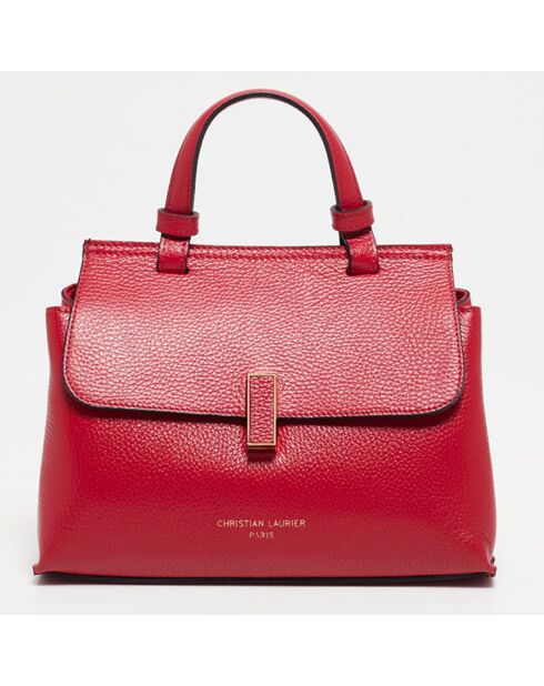 Sac bandoulière en Cuir Ciara bordeaux - 27x19x9 cm