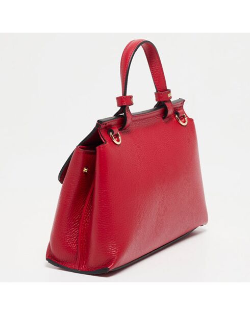 Sac bandoulière en Cuir Ciara bordeaux - 27x19x9 cm