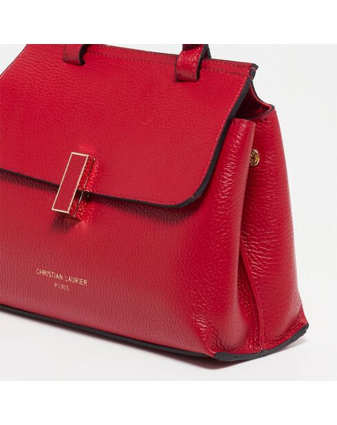 Sac bandoulière en Cuir Ciara bordeaux - 27x19x9 cm
