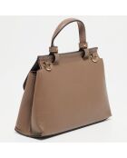 Sac bandoulière en Cuir Ciara taupe  - 27x19x9 cm