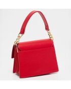 Sac bandoulière en Cuir Adriana rouge - 21.5x16x10 cm