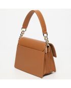 Sac bandoulière en Cuir Adriana camel - 21.5x16x10 cm