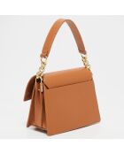 Sac bandoulière en Cuir Adriana camel - 21.5x16x10 cm