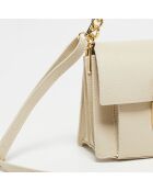 Sac bandoulière en Cuir Adriana beige - 21.5x16x10 cm