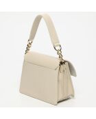 Sac bandoulière en Cuir Adriana beige - 21.5x16x10 cm