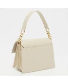 Sac bandoulière en Cuir Adriana beige - 21.5x16x10 cm