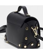 Sac bandoulière en Cuir Mila noir - 21x15x11 cm