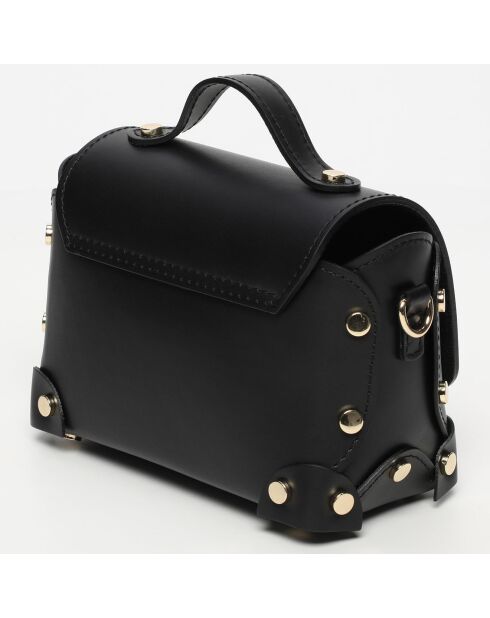 Mila schwarze Schultertasche aus Leder - 21x15x11 cm