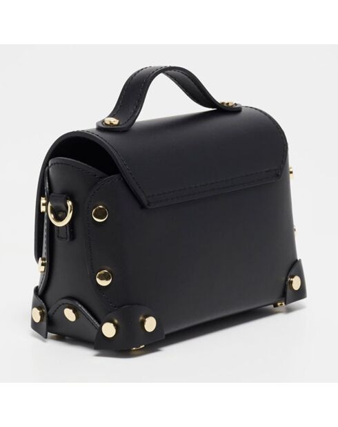 Mila schwarze Schultertasche aus Leder - 21x15x11 cm