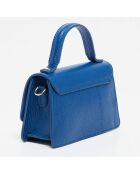 Sac à main en Cuir Lily  bleu    - 19x11x7.5 cm