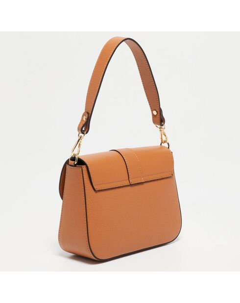 Sac bandoulière en Cuir Nael camel - 23.5x17x8 cm