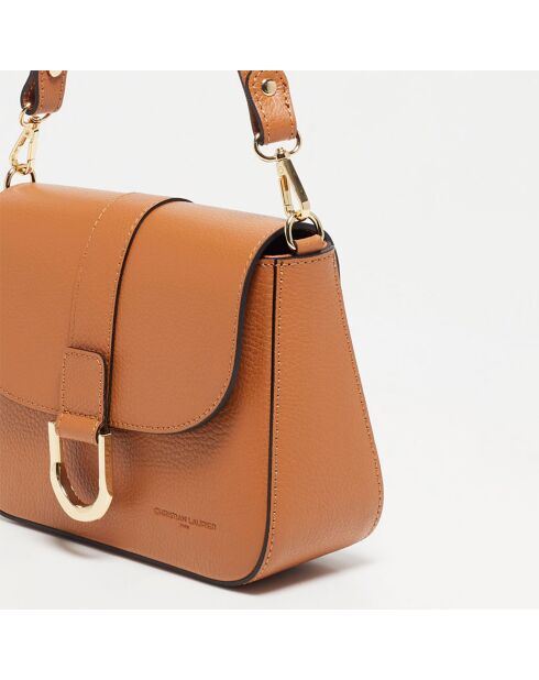 Sac bandoulière en Cuir Nael camel - 23.5x17x8 cm