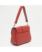 Sac bandoulière en Cuir Nael rouge brique - 23.5x17x8 cm