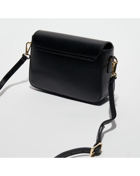 Sac bandoulière en Cuir Aela Box noir - 22.5x15x7 cm