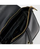 Sac bandoulière en Cuir Aela Box noir - 22.5x15x7 cm