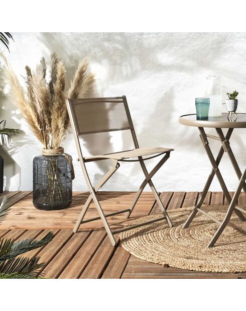 Chaise Elba beige - 46x80x50 cm