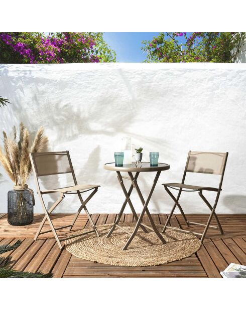 Chaise Elba beige - 46x80x50 cm