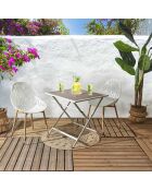 Table en métal beige - 70x71x70 cm