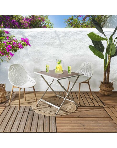 Table en métal beige - 70x71x70 cm