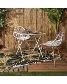 Table en métal beige - 70x71x70 cm