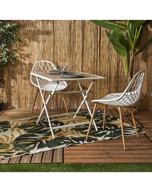 Table en métal beige - 70x71x70 cm