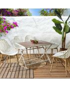 Table en métal beige - 110x71x70 cm