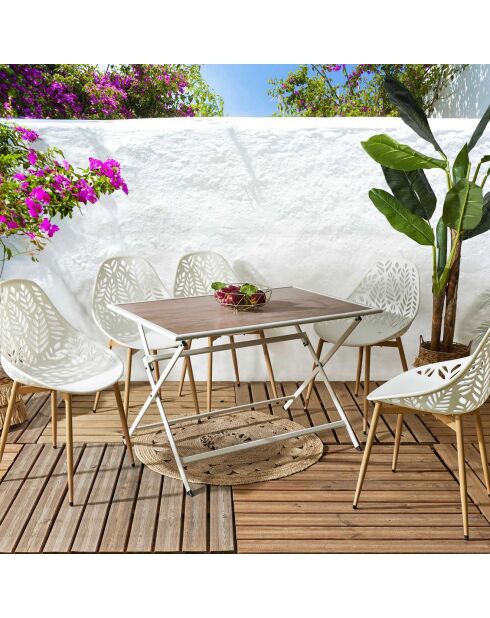 Table en métal beige - 110x71x70 cm