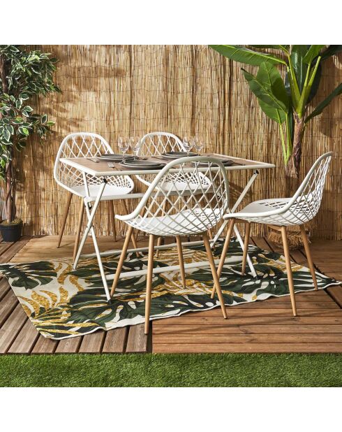 Table en métal beige - 110x71x70 cm