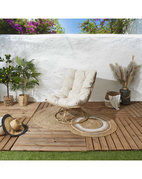 Fauteuil Petra beige - 74x88x96 cm