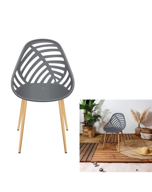 4 Chaises Alameda grises - 52.3x83.4x53.3 cm