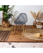 4 Chaises Alameda grises - 52.3x83.4x53.3 cm