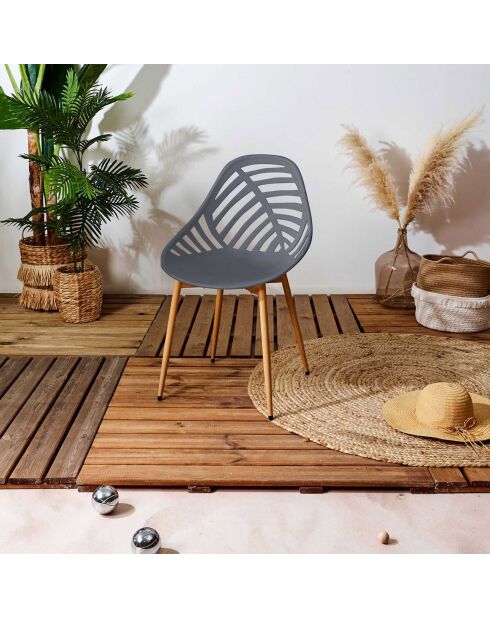 4 Chaises Alameda grises - 52.3x83.4x53.3 cm