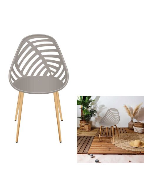 4 Chaises Alameda taupe - 52.3x86.5x49 cm