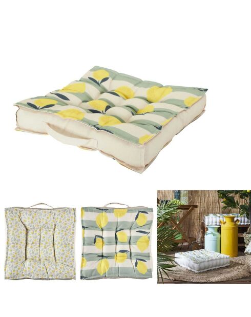 Coussin de sol déperlant Bain de Soleil coloris aléatoire - 40x40 cm